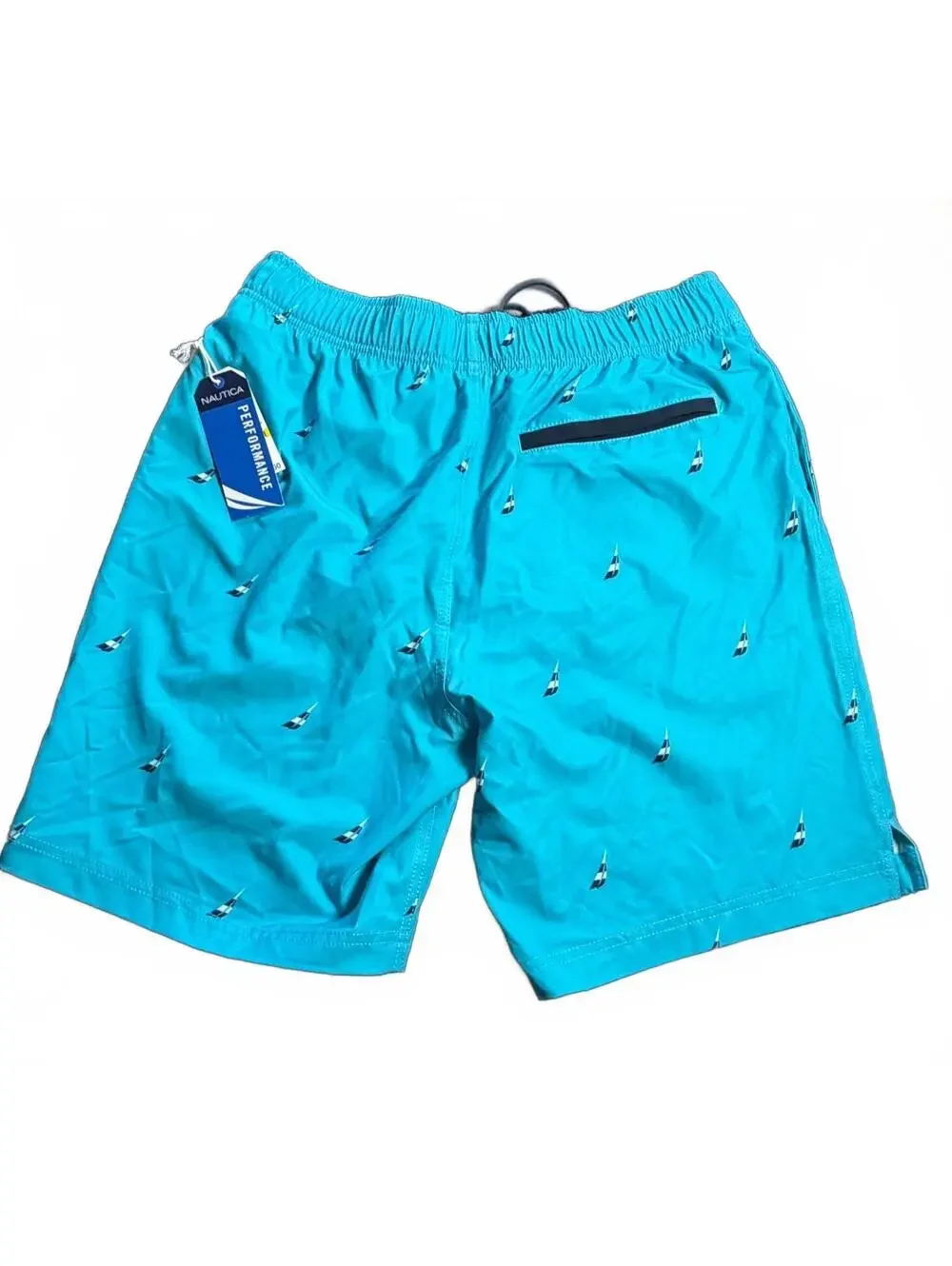 NAUTICA men’s mirage blu lined swim Trunks beach shorts size medium $65 NWT